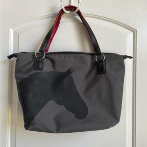 Equestrian Tote Bag - Gray and Black